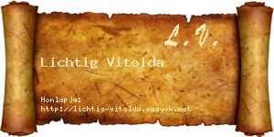 Lichtig Vitolda névjegykártya